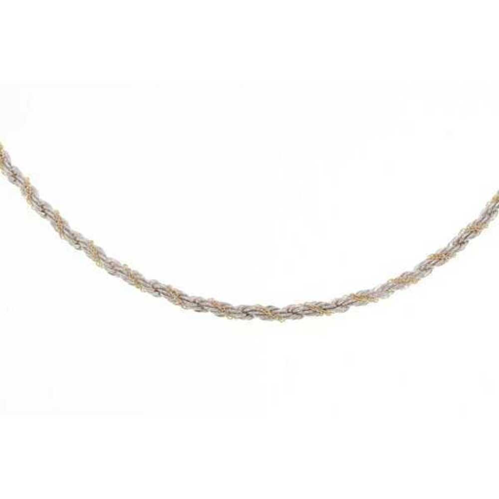 Tiffany Co Twisted Rope Necklace Sterling Silver YG Pendant Accessory Jewelry